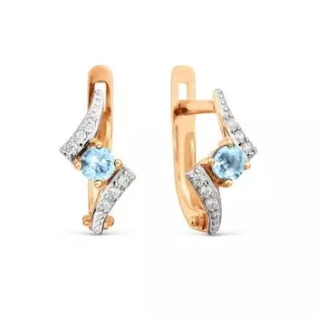 Серьги с топазами и фианитами Линии Любви