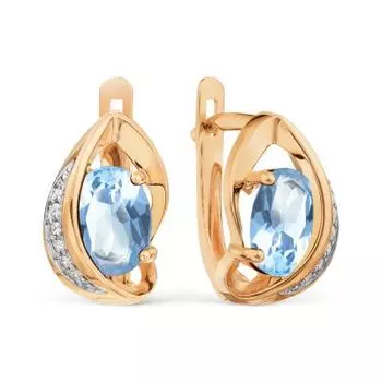 Серьги с топазами и фианитами Линии Любви