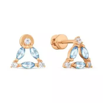 Серьги с топазами и фианитами Линии Любви