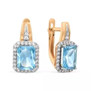 Серьги с топазами и фианитами Линии Любви