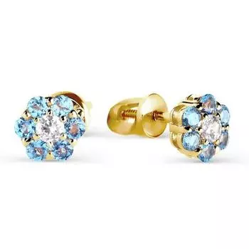 Серьги с топазами и фианитами Линии Любви