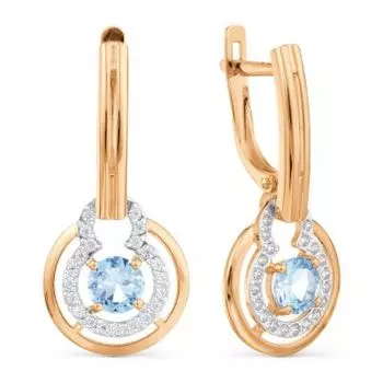 Серьги с топазами и фианитами Линии Любви