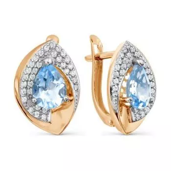 Серьги с топазами и фианитами Линии Любви