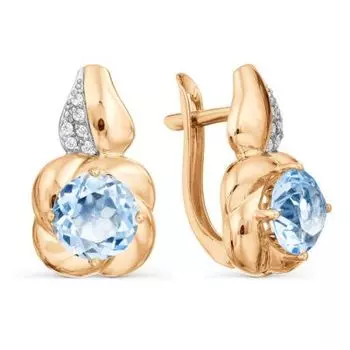 Серьги с топазами и фианитами Линии Любви