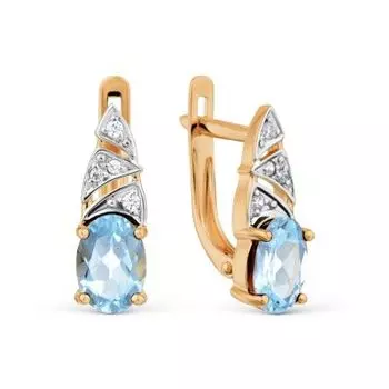 Серьги с топазами и фианитами Линии Любви