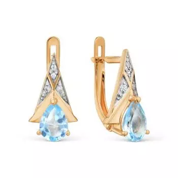 Серьги с топазами и фианитами Линии Любви