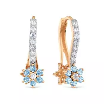 Серьги с топазами и фианитами Линии Любви