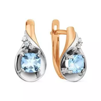 Серьги с топазами и фианитами Линии Любви