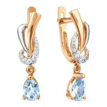 Серьги с топазами и фианитами Линии Любви