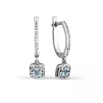 Серьги с топазами и фианитами Линии Любви