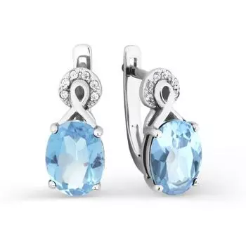 Серьги с топазами и фианитами Линии Любви