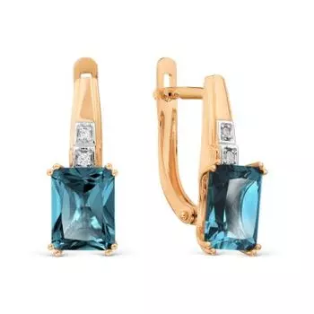 Серьги с топазами и фианитами Линии Любви