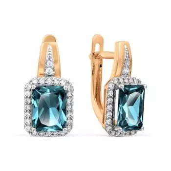 Серьги с топазами и фианитами Линии Любви