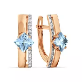 Серьги с топазами и фианитами Линии Любви