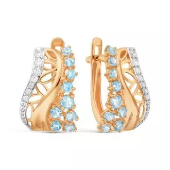 Серьги с топазами и фианитами Линии Любви