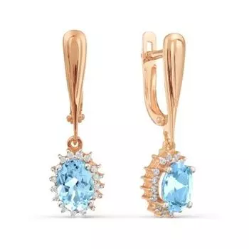 Серьги с топазами и фианитами Линии Любви