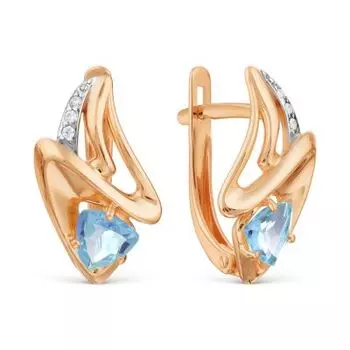 Серьги с топазами и фианитами Линии Любви