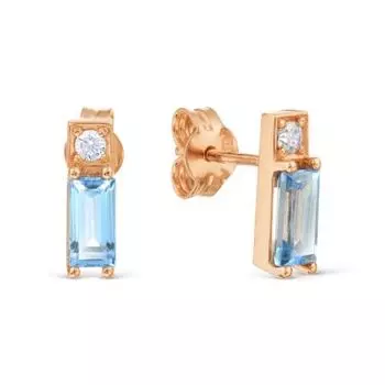 Серьги с топазами и фианитами Линии Любви