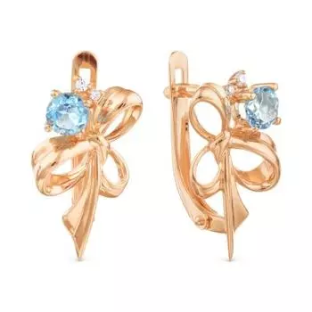 Серьги с топазами и фианитами Линии Любви