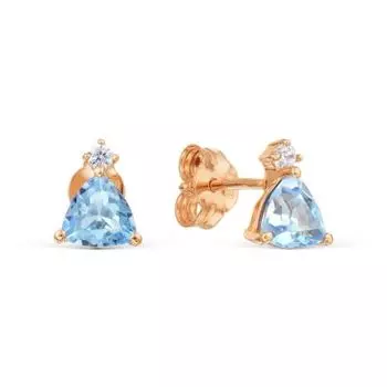 Серьги с топазами и фианитами Линии Любви