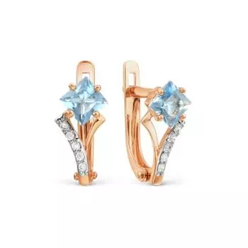 Серьги с топазами и фианитами Линии Любви