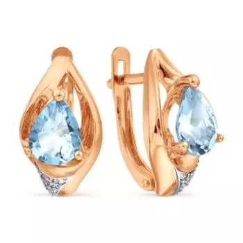 Серьги с топазами и фианитами Линии Любви