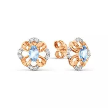 Серьги с топазами и фианитами Линии Любви