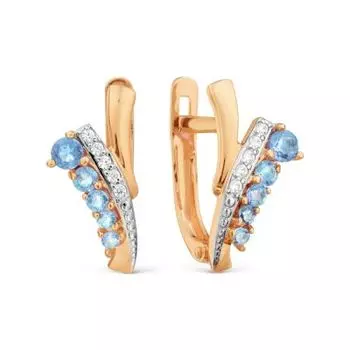 Серьги с топазами и фианитами Линии Любви