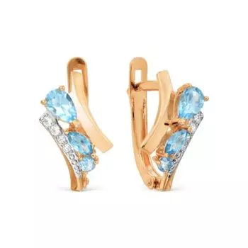 Серьги с топазами и фианитами Линии Любви