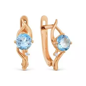 Серьги с топазами и фианитами Линии Любви
