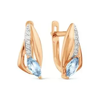 Серьги с топазами и фианитами Линии Любви