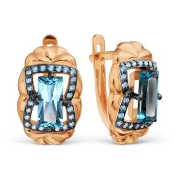 Серьги с топазами и фианитами Линии Любви