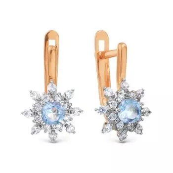 Серьги с топазами и фианитами Линии Любви