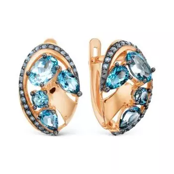 Серьги с топазами и фианитами Линии Любви