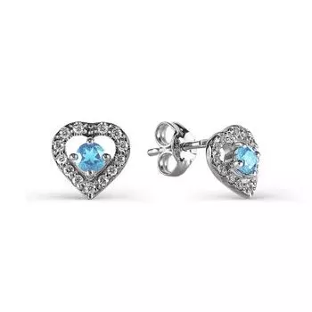 Серьги с топазами и фианитами Линии Любви