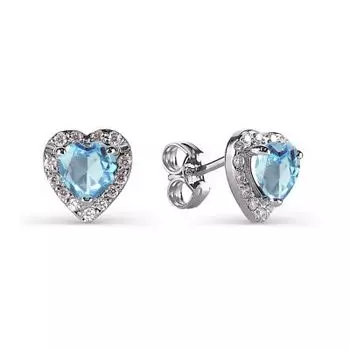 Серьги с топазами и фианитами Линии Любви