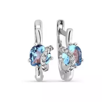 Серьги с топазами и фианитами Линии Любви