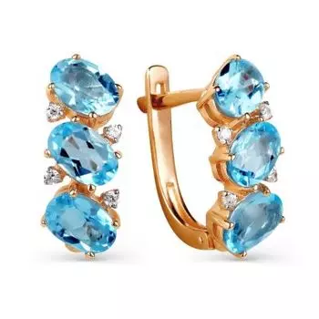 Серьги с топазами и фианитами Линии Любви