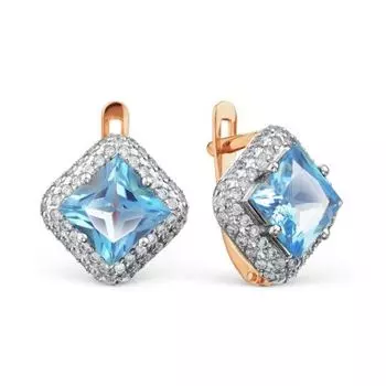 Серьги с топазами и фианитами Линии Любви