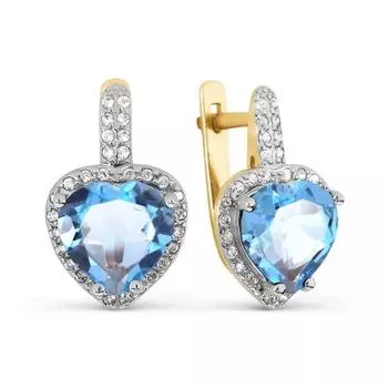 Серьги с топазами и фианитами Линии Любви