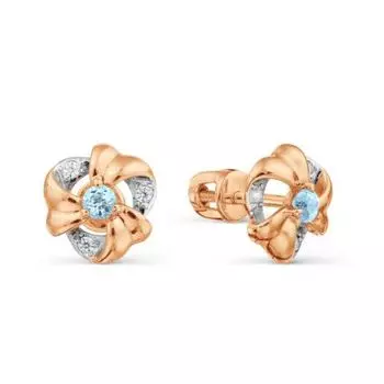 Серьги с топазами и фианитами Линии Любви