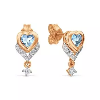 Серьги с топазами и фианитами Линии Любви