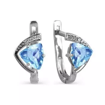 Серьги с топазами и фианитами Линии Любви