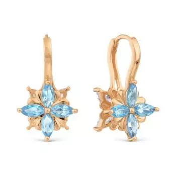 Серьги с топазами и фианитами Линии Любви