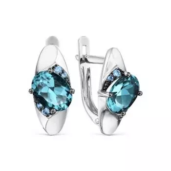 Серьги с топазами и фианитами Линии Любви