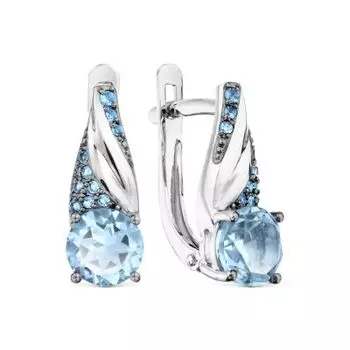Серьги с топазами и фианитами Линии Любви