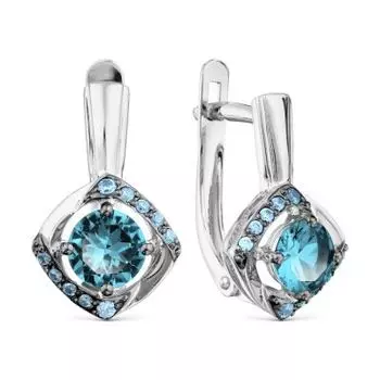 Серьги с топазами и фианитами Линии Любви