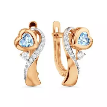 Серьги с топазами и фианитами Линии Любви