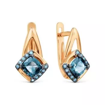 Серьги с топазами и фианитами Линии Любви