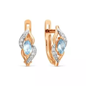 Серьги с топазами и фианитами Линии Любви